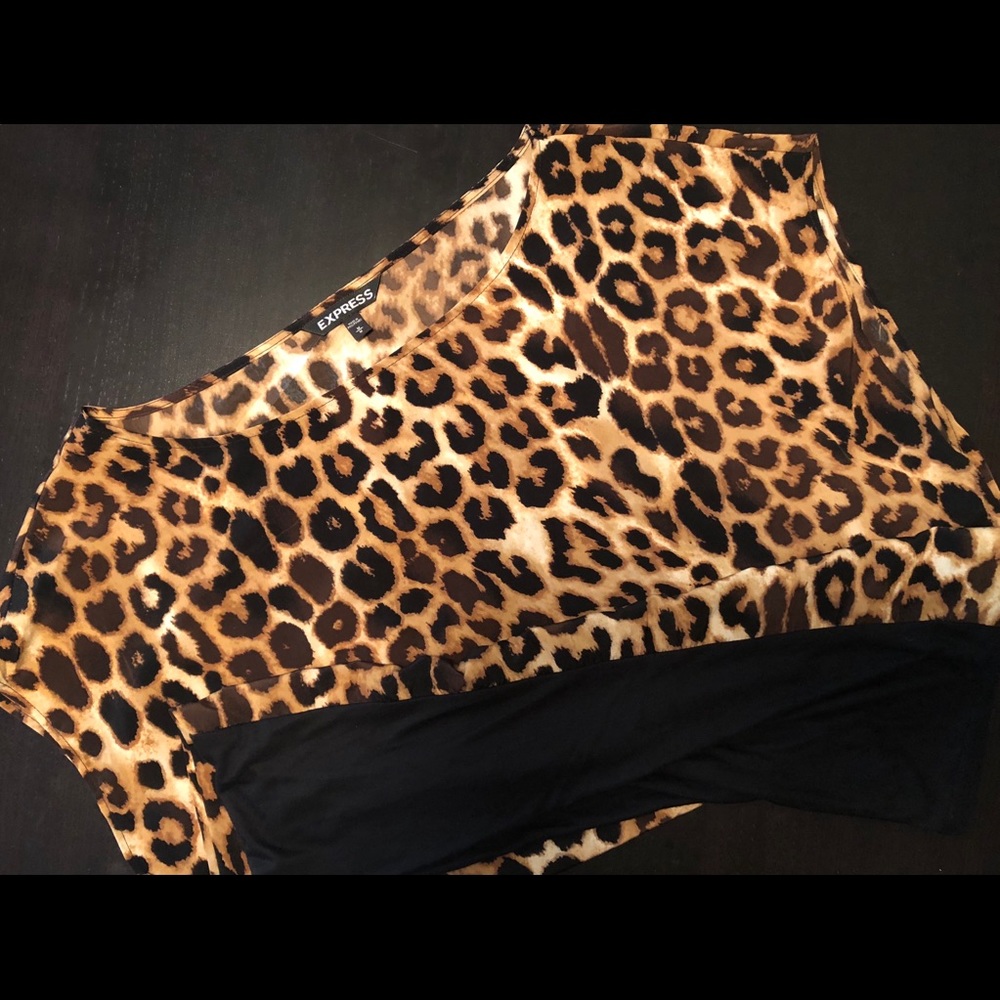 Express silk leopard top...